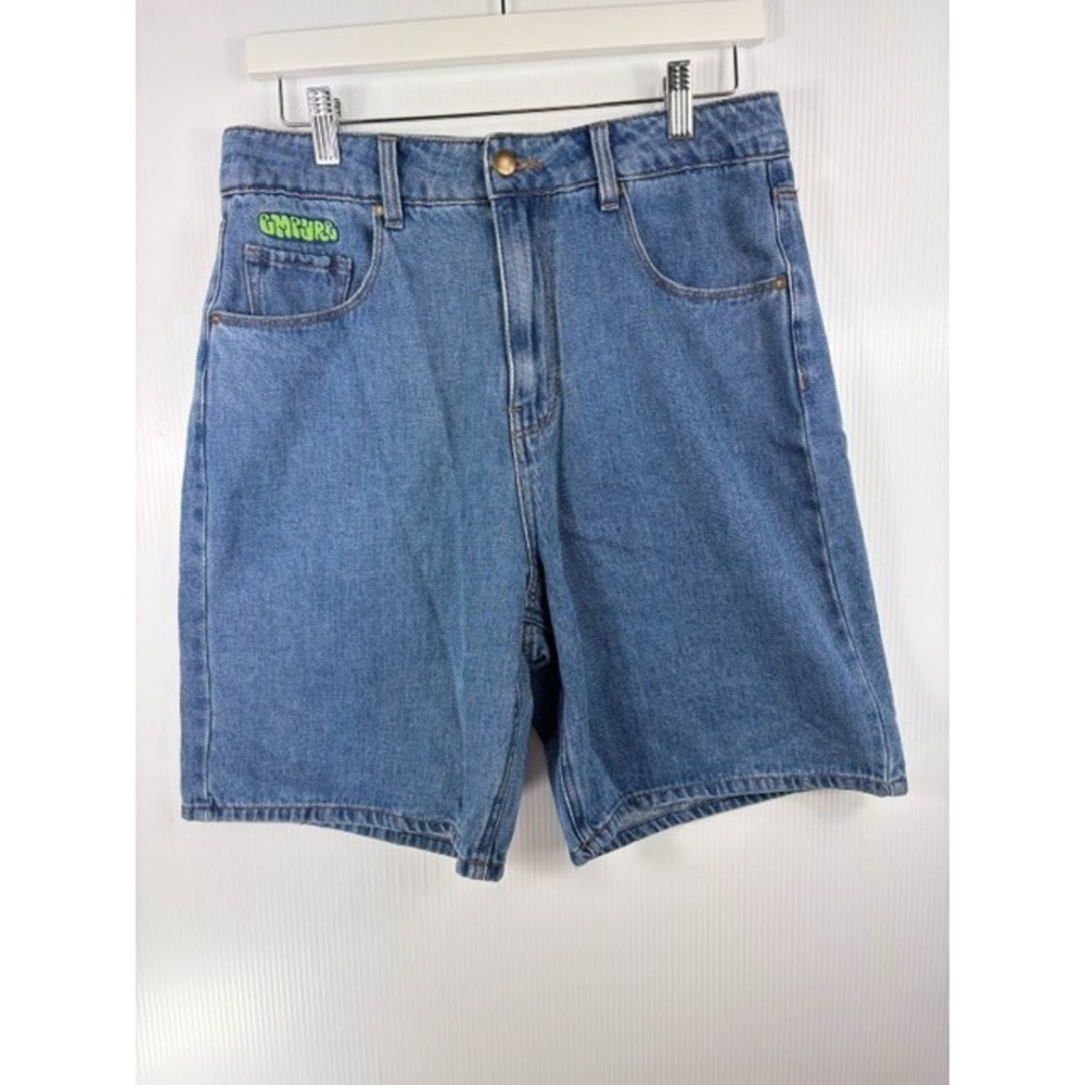 Empyre Tori Womens Denim Skate Shorts Size 10 Blue Jorts High Rise Loose